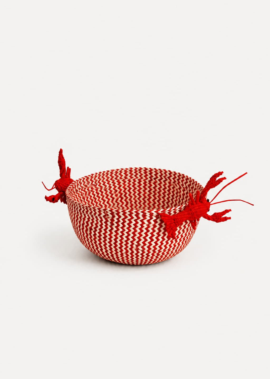 Cazuela langosta roja tejida en palma de iraca