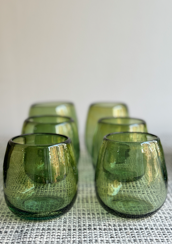 Short Green Glass x 6 - Pistilo & Gracia