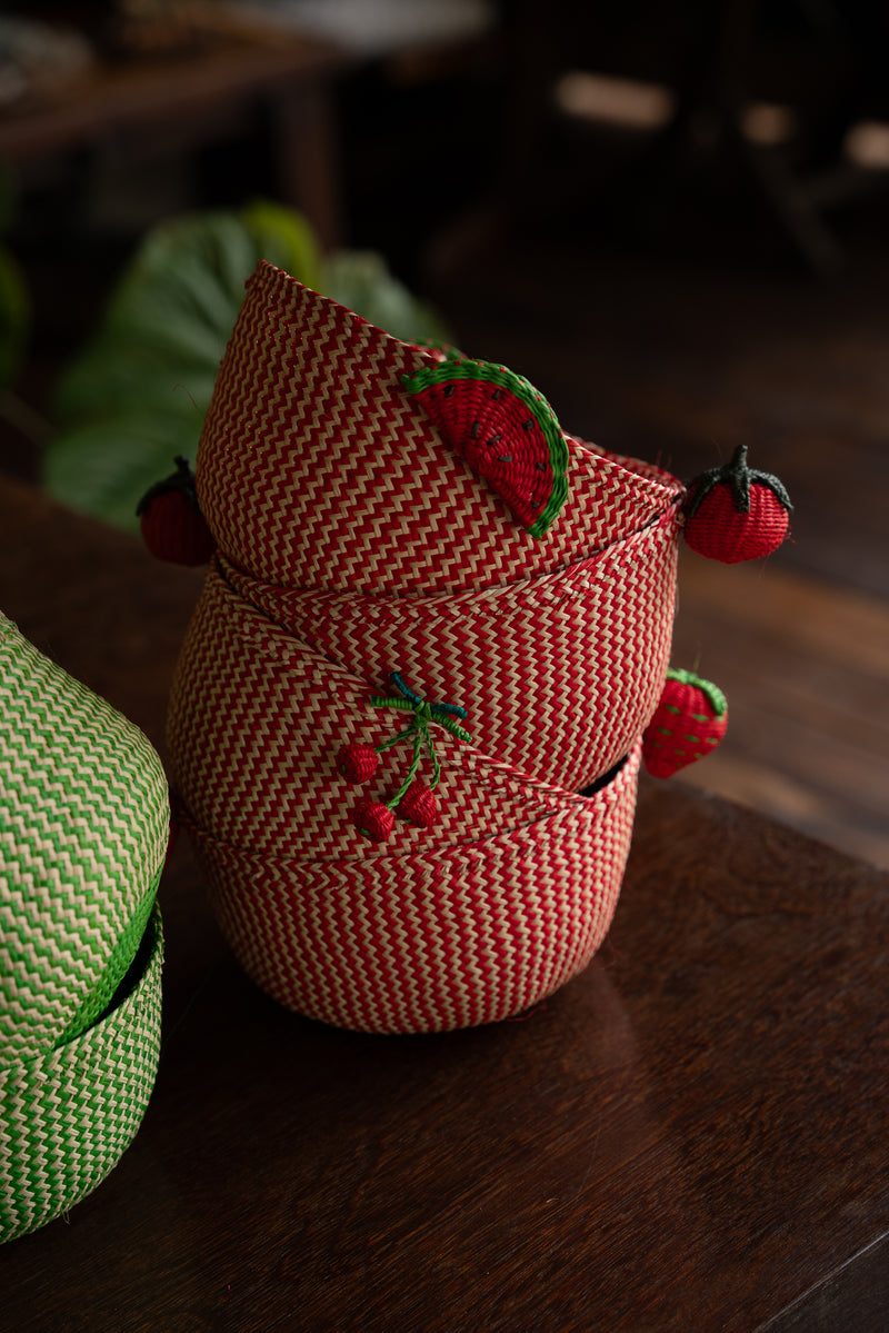 Cazuela / Panera tejida frutas