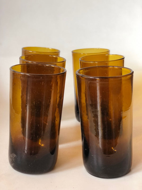 Long Ambar Glass x 6